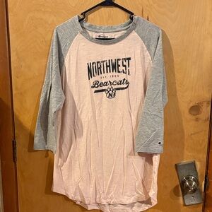 Champion Pink and Gray Northwest Bearcats Raglan Shirt